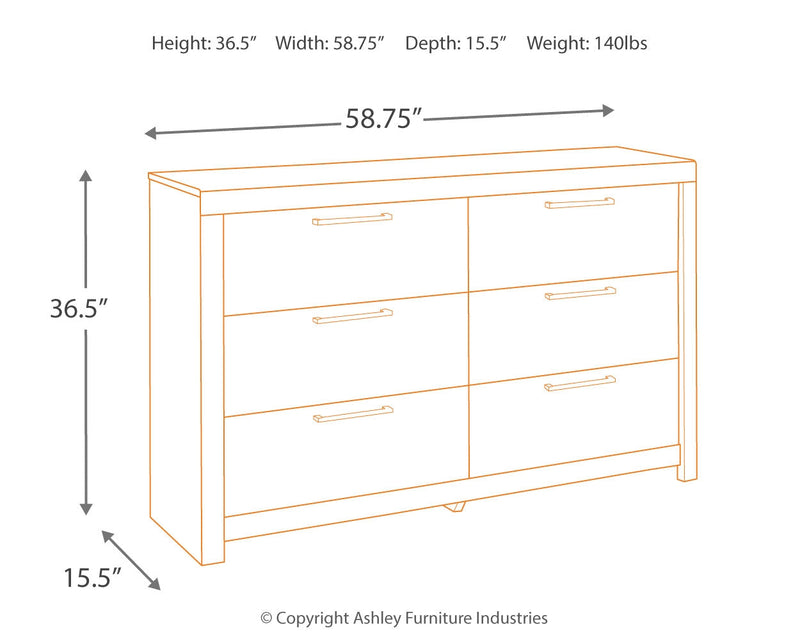 Derekson Full Panel Bed with Dresser in Multi Gray - PKG003301