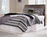 Derekson Full Panel Headboard Bed with Mirrored Dresser in Multi Gray - PKG003333