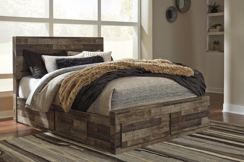 Derekson Gray Queen Storage Platform Bed | B200 - DMV FurnitureQueen Bed