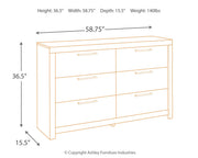 Derekson King Panel Bed with 6 Storage Drawers with Dresser in Multi Gray - PKG003278