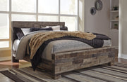 Derekson King Panel Bed with Mirrored Dresser and 2 Nightstands in Multi Gray - PKG003394