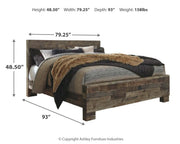 Derekson King Panel Bed with Mirrored Dresser and Chest in Multi Gray - PKG003454