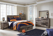 Derekson Multi Gray Double Side/Footboard Storage Platform Youth Bedroom Set - DMV FurnitureYouth Bedroom Set