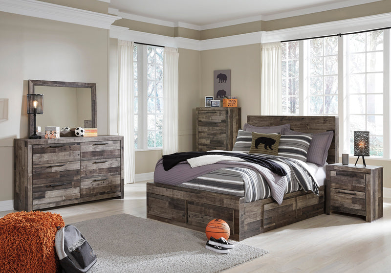 Derekson Multi Gray Double Side/Footboard Storage Platform Youth Bedroom Set - DMV FurnitureYouth Bedroom Set