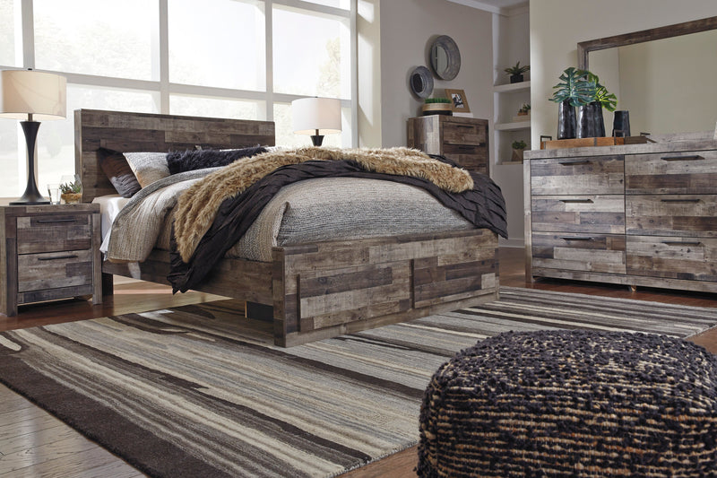 Derekson Multi Gray Footboard Storage Platform Bedroom Set - DMV FurnitureBedroom Set