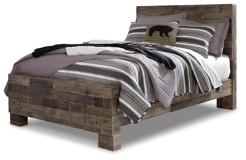Derekson Multi Gray Full Panel Bed, Dresser and Chest - B200B77