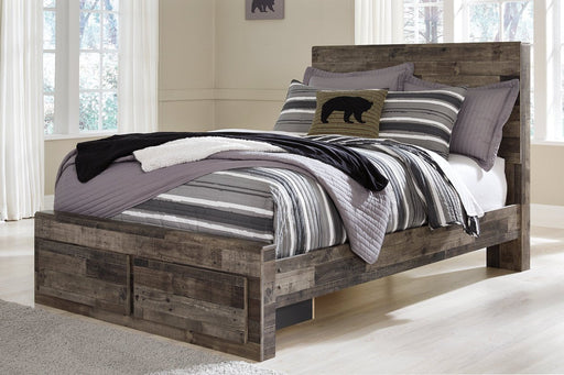Derekson Multi Gray Full Panel Bed with 2 Storage Drawers - DMV FurnitureFull Bed