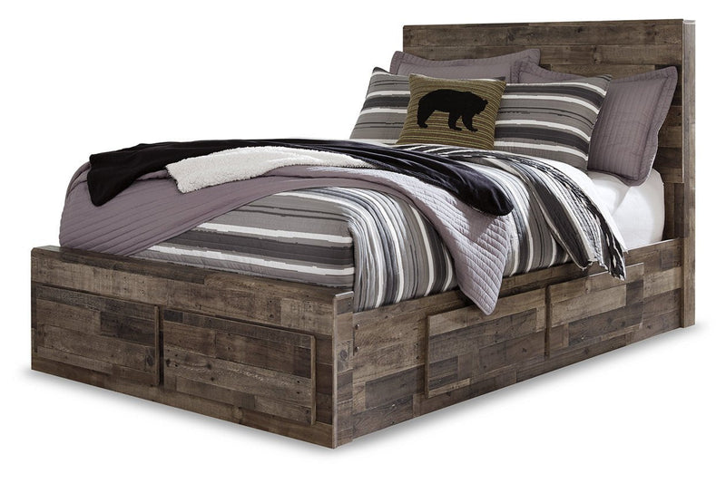 Derekson Multi Gray Full Panel Bed with 6 Storage Drawers - DMV FurnitureFull Bed