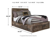 Derekson Multi Gray Full Panel Bed with 6 Storage Drawers - DMV FurnitureFull Bed