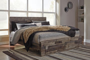 Derekson Multi Gray King Panel Bed, Dresser, Chest and Nightstand - B200B81