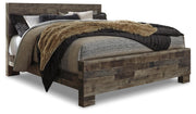 Derekson Multi Gray King Panel Bed, Mirror and Nightstand - B200B62