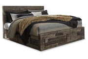 Derekson Multi Gray King Panel Bed with 4 Storage Drawers - DMV FurnitureKing Bed
