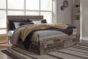 Derekson Multi Gray King Panel Bed with 6 Storage Drawers - DMV FurnitureKing Bed