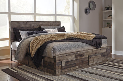 Derekson Multi Gray King Panel Bed with 6 Storage Drawers - DMV FurnitureKing Bed