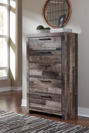 Derekson Multi Gray King Storage Bed, Dresser, Chest and 2 Nightstands - B200B80