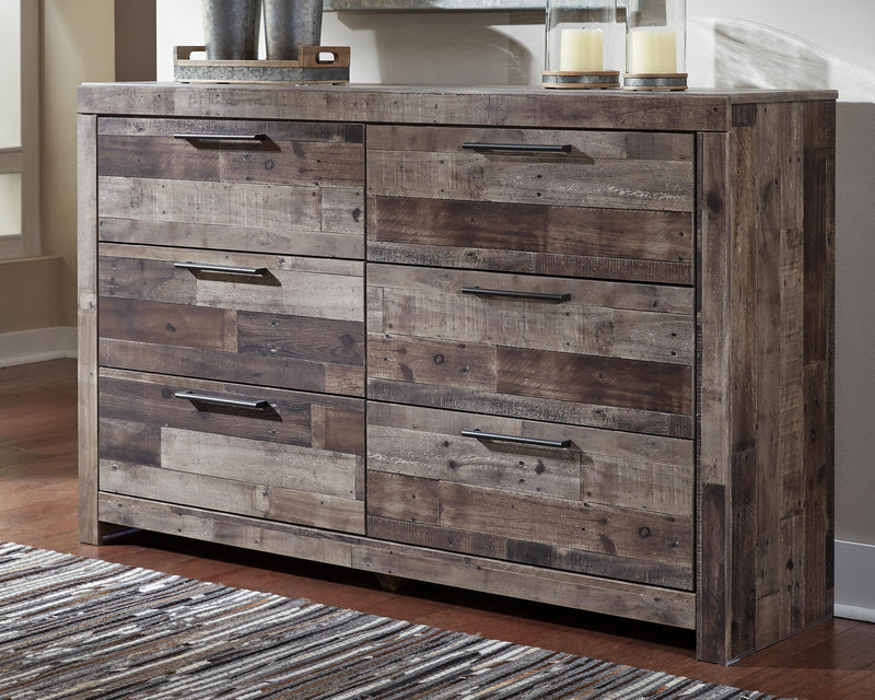 Derekson Multi Gray Queen Panel Headboard, Dresser, Chest and Nightstand - B200B56