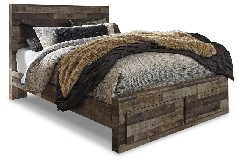 Derekson Multi Gray Queen Panel Storage Bed, Dresser and 2 Nightstands - B200B82