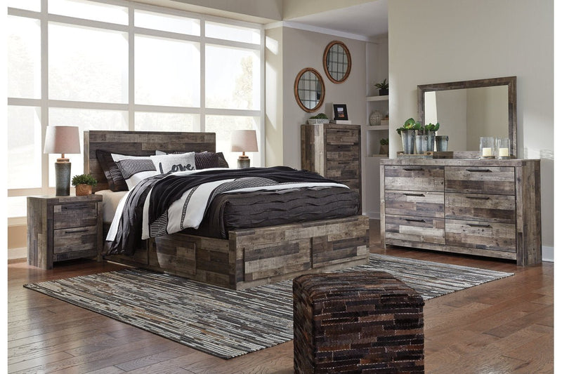 Derekson Multi Gray Queen Platform Bed with 6 Storage Drawers - DMV FurnitureQueen Bed