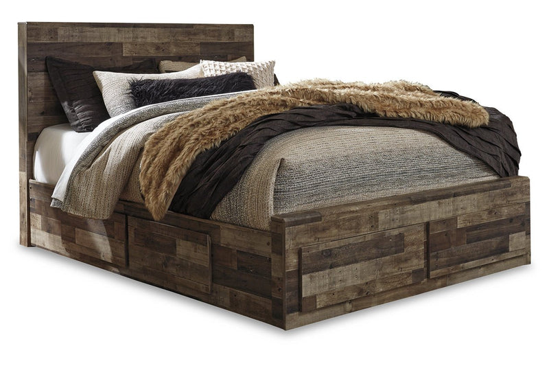 Derekson Multi Gray Queen Platform Bed with 6 Storage Drawers - DMV FurnitureQueen Bed