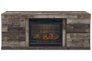Derekson Multi Gray TV Stand with Electric Fireplace - DMV FurnitureTV Stand