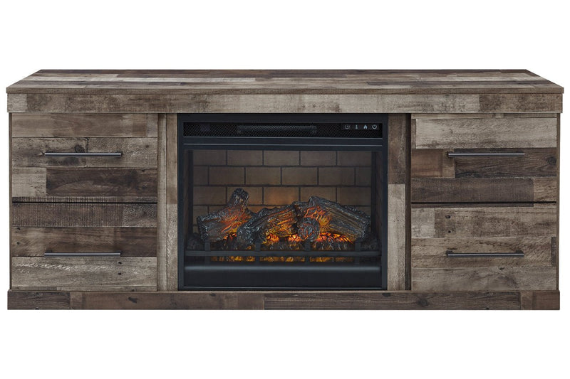 Derekson Multi Gray TV Stand with Electric Fireplace - DMV FurnitureTV Stand