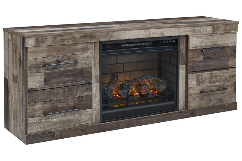 Derekson Multi Gray TV Stand with Electric Fireplace - DMV FurnitureTV Stand