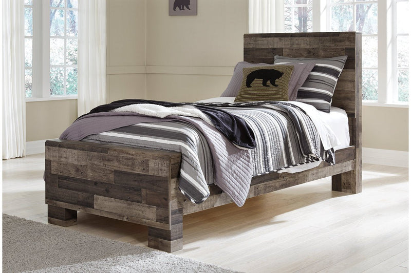 Derekson Multi Gray Twin Panel Bed - DMV FurnitureTwin Bed