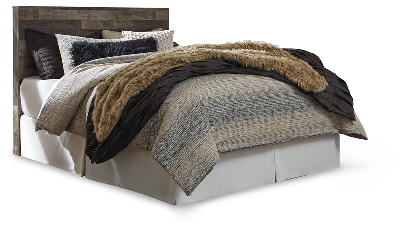 Derekson Queen/Full Panel Headboard Bed with Mirrored Dresser and Chest in Multi Gray from Ashley - DMV Furniture