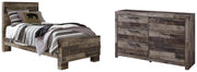 Derekson Twin Panel Bed with Dresser in Multi Gray from Ashley - DMV Furniture
