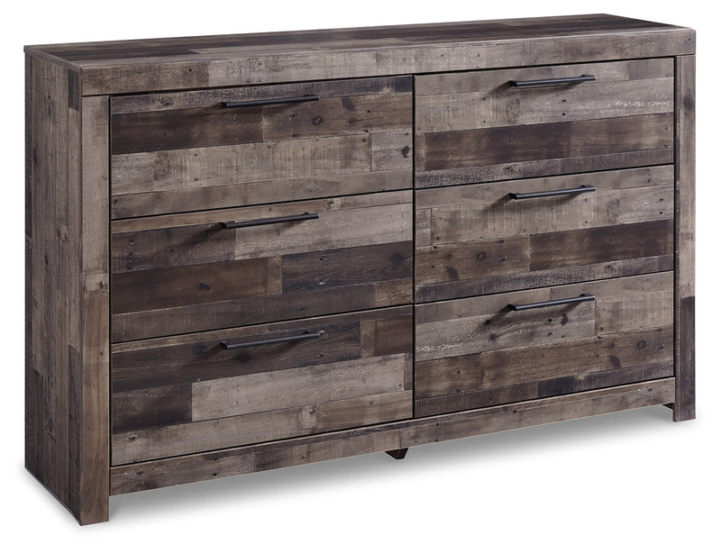 Derekson Twin Panel Headboard Bed with Dresser in Multi Gray from Ashley - DMV Furniture