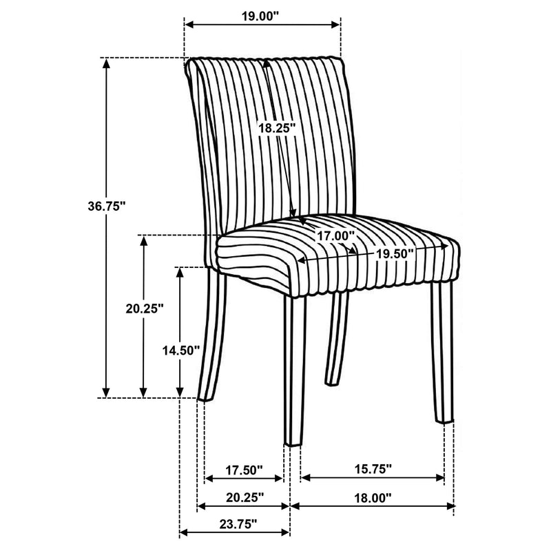 Dermott Upholstered Parson Dining Side Chair Black (Set of 2) - 106512BLK