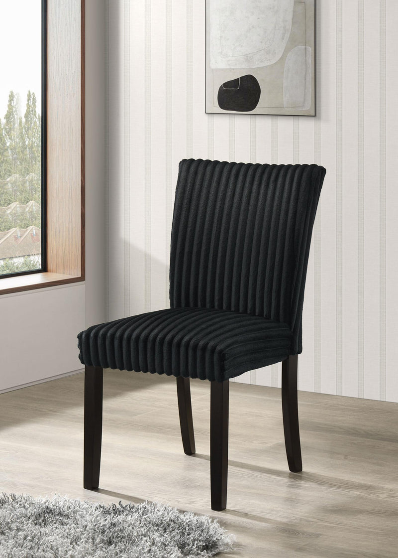 Dermott Upholstered Parson Dining Side Chair Black (Set of 2) - 106512BLK