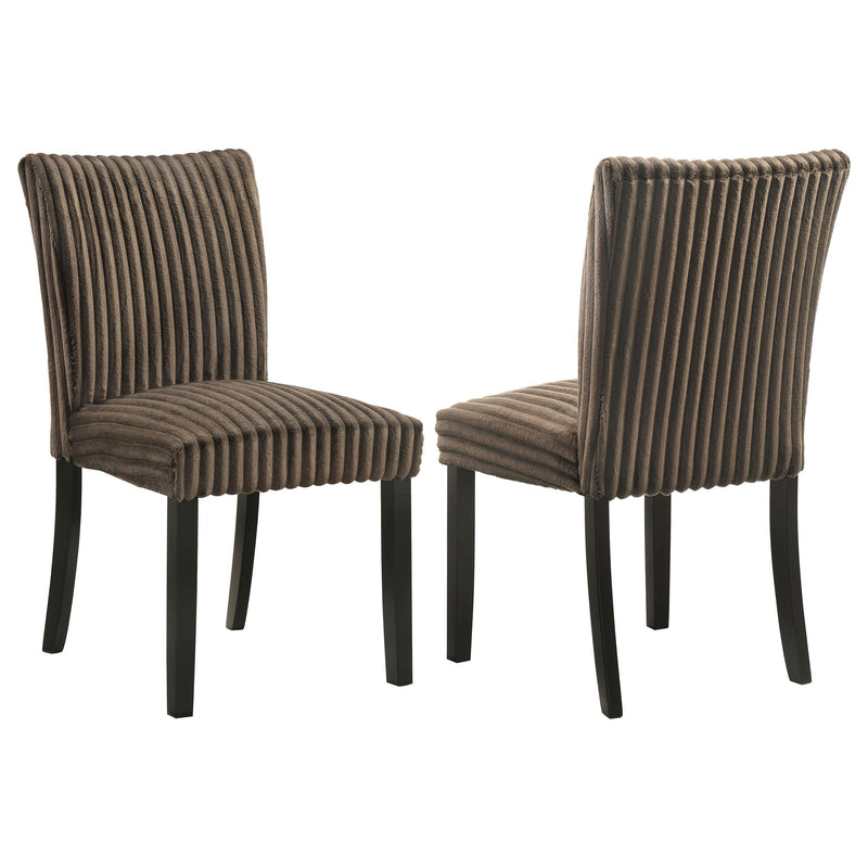 Dermott Upholstered Parson Dining Side Chair Chocolate (Set of 2) - 106512CH