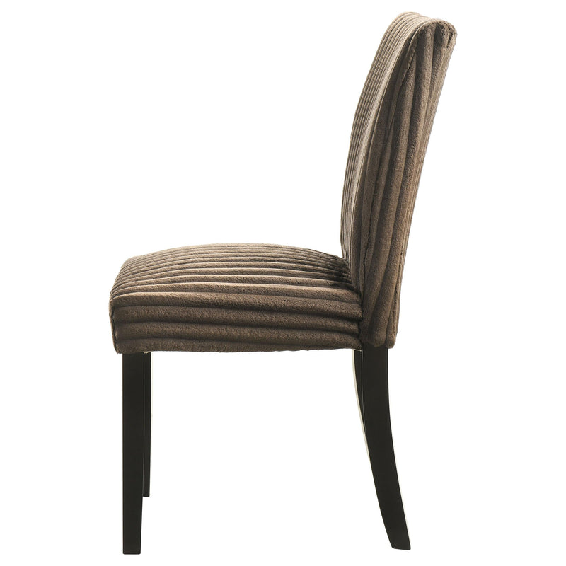 Dermott Upholstered Parson Dining Side Chair Chocolate (Set of 2) - 106512CH