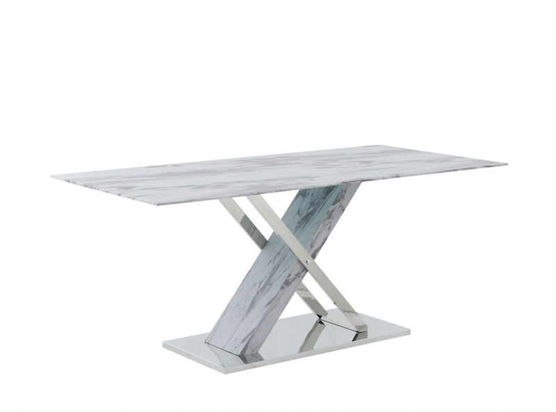 Derry Reading Marble/White Dining Set - DMV FurnitureDining Room Set