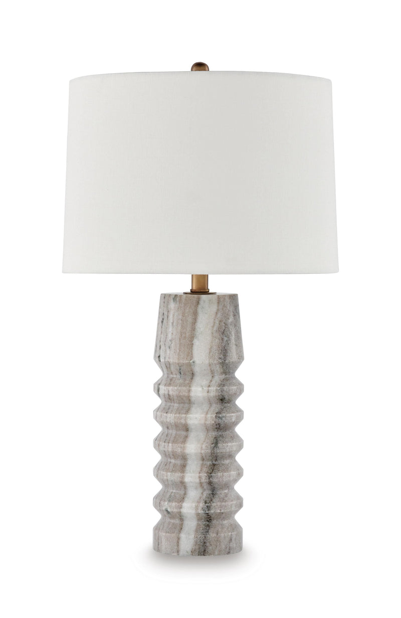 Desmont White/Beige/Gray Table Lamp - L428974