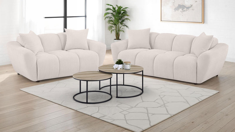 Destino 2-piece Chenille Splayed Arm Sofa Set Greige - 509301-S2