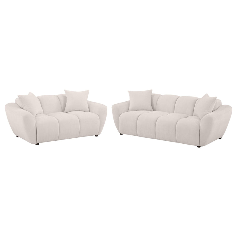 Destino 2-piece Chenille Splayed Arm Sofa Set Greige - 509301-S2