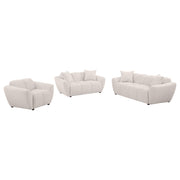 Destino 3-piece Chenille Splayed Arm Sofa Set Greige - 509301-S3