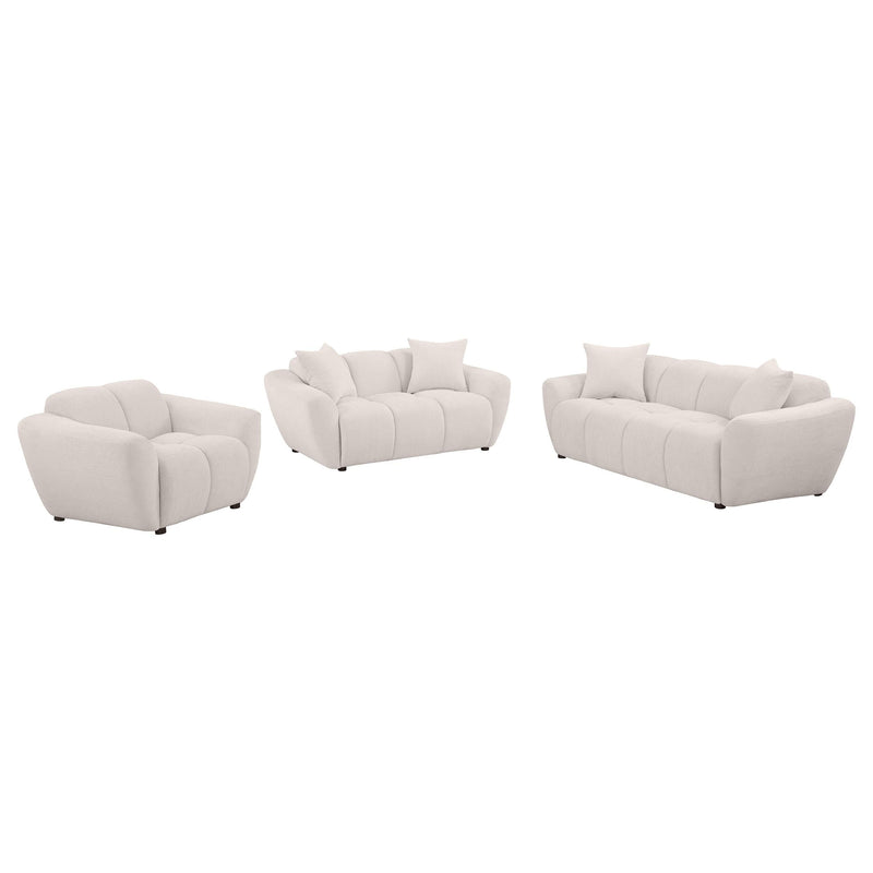 Destino 3-piece Chenille Splayed Arm Sofa Set Greige - 509301-S3
