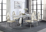 Destry Dining Table W/Engineering Stone Top & Pedestal Base - DN01188
