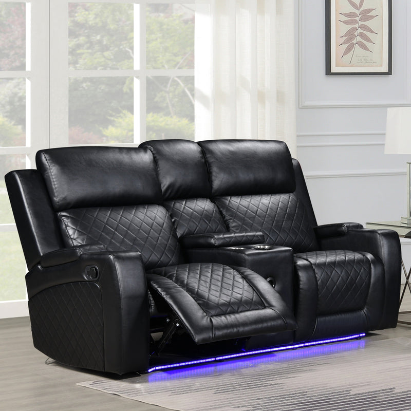 Detroit Black Loveseat - DETROIT-BLK-LS