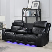 Detroit Black Sofa & Loveseat - DETROIT-BK-SLS