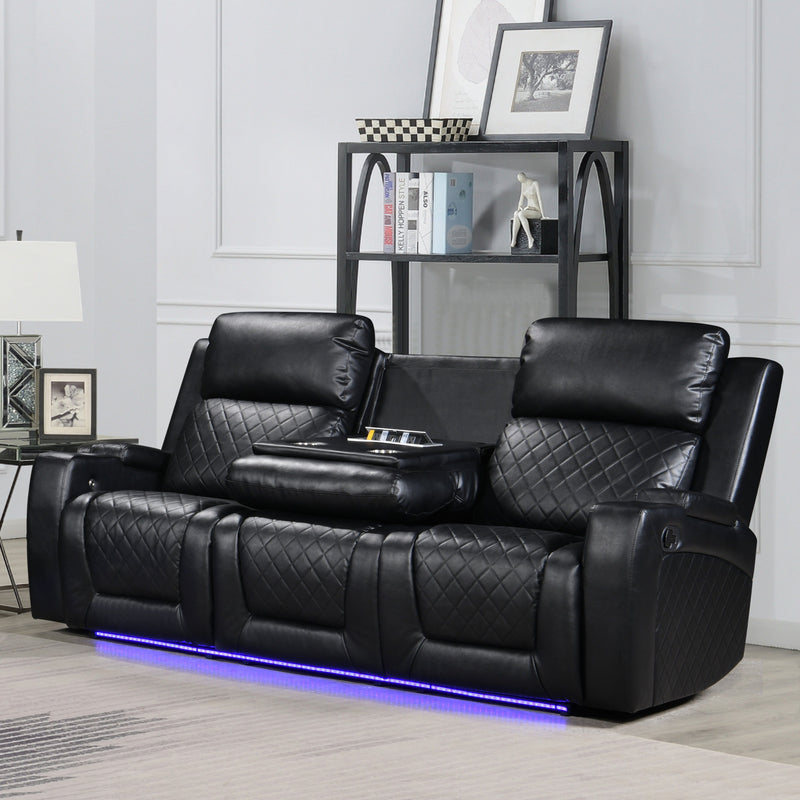 Detroit Black Sofa & Loveseat - DETROIT-BK-SLS