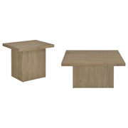 Devar 2-piece Square Cocktail Coffee End Table Set Latte - 710918-S2