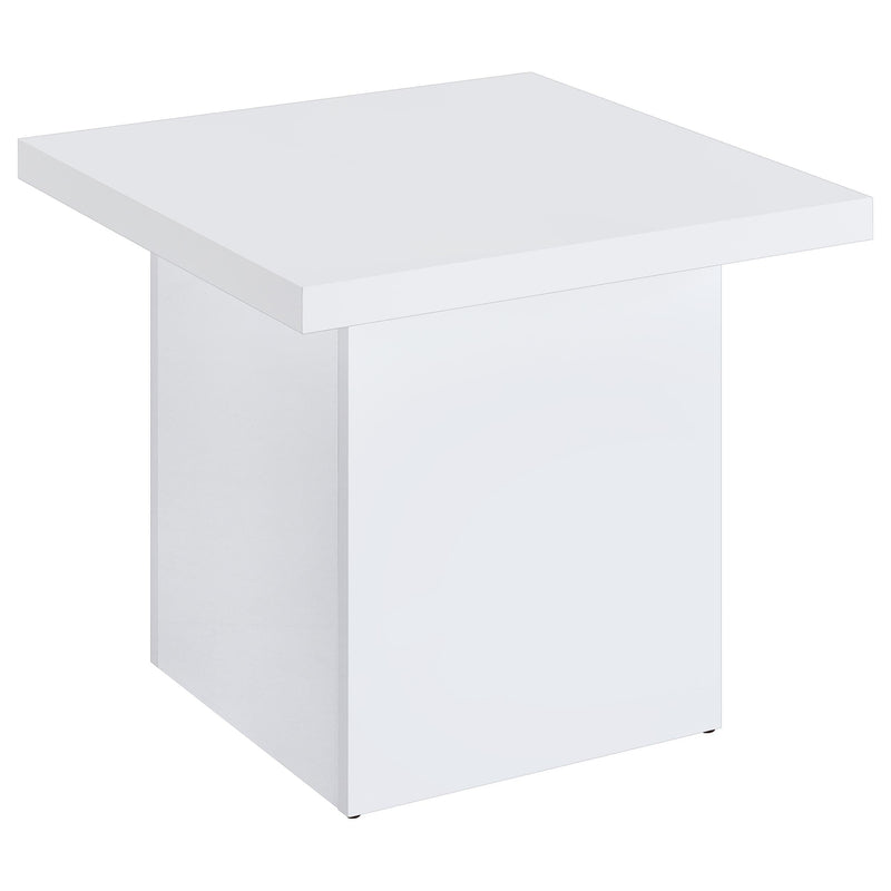 Devar 2-piece Square Coffee End Table Set White High Gloss - 710898-S2