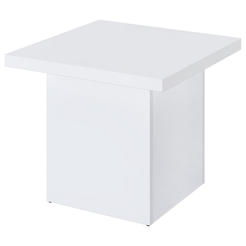 Devar 2-piece Square Coffee End Table Set White High Gloss - 710898-S2