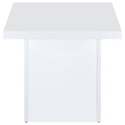 Devar 2-piece Square Coffee End Table Set White High Gloss - 710898-S2