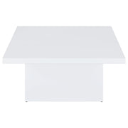 Devar 2-piece Square Coffee End Table Set White High Gloss - 710898-S2