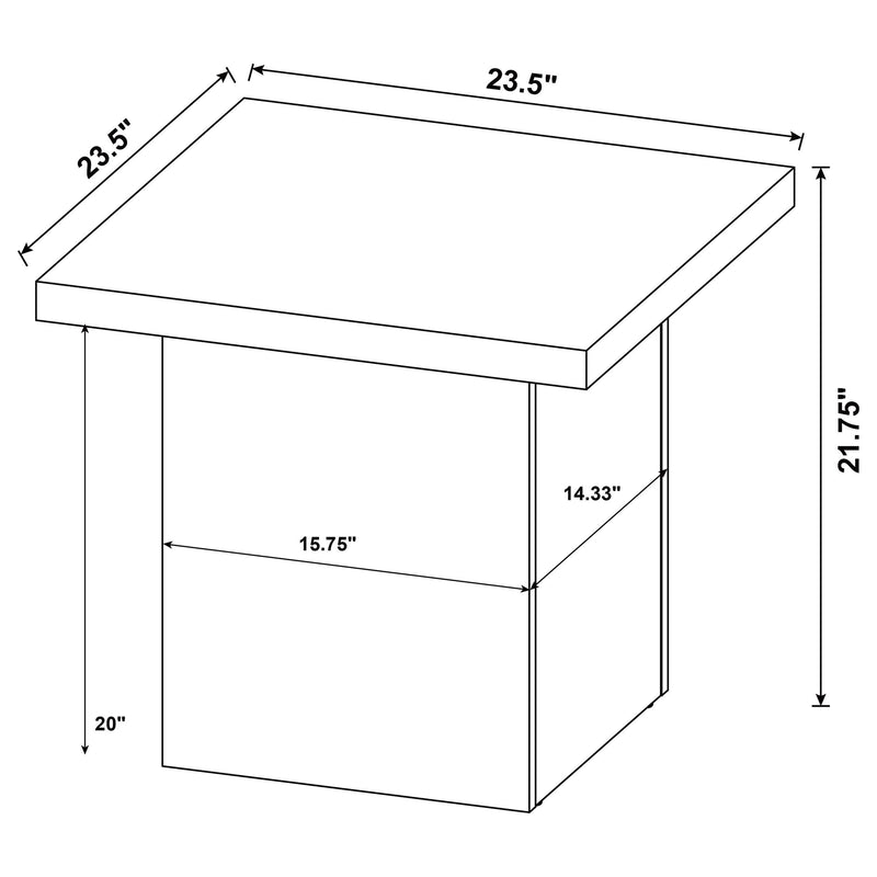 Devar 3-piece Square Coffee and End Table Set Dark Pine - 710888-S3